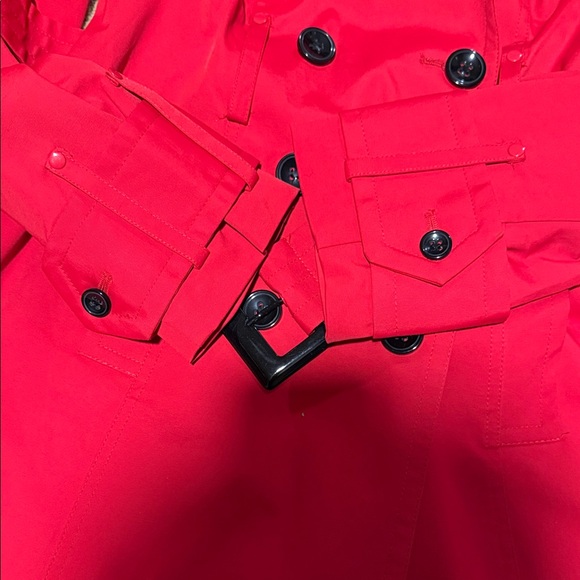 New York & Company Vibrant Red Trench Coat - Picture 8 of 10